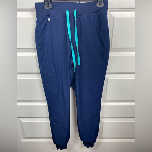 Figs Pants - FIGS Technical Collection Jogger Scrub Pants Women's Small Navy Blue teal String